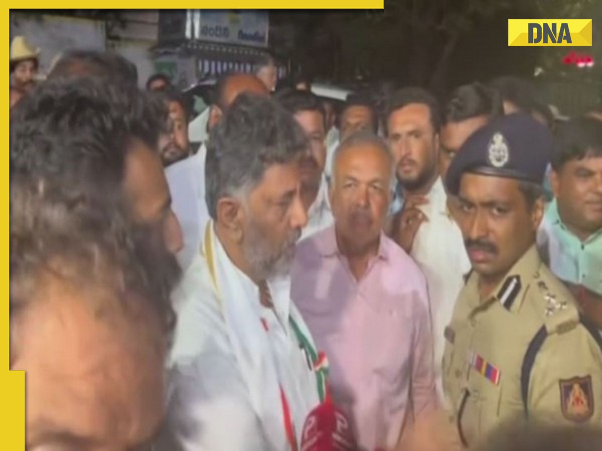 Karnataka Elections: DK Shivakumar Stages Protest After BJP's Slim ...