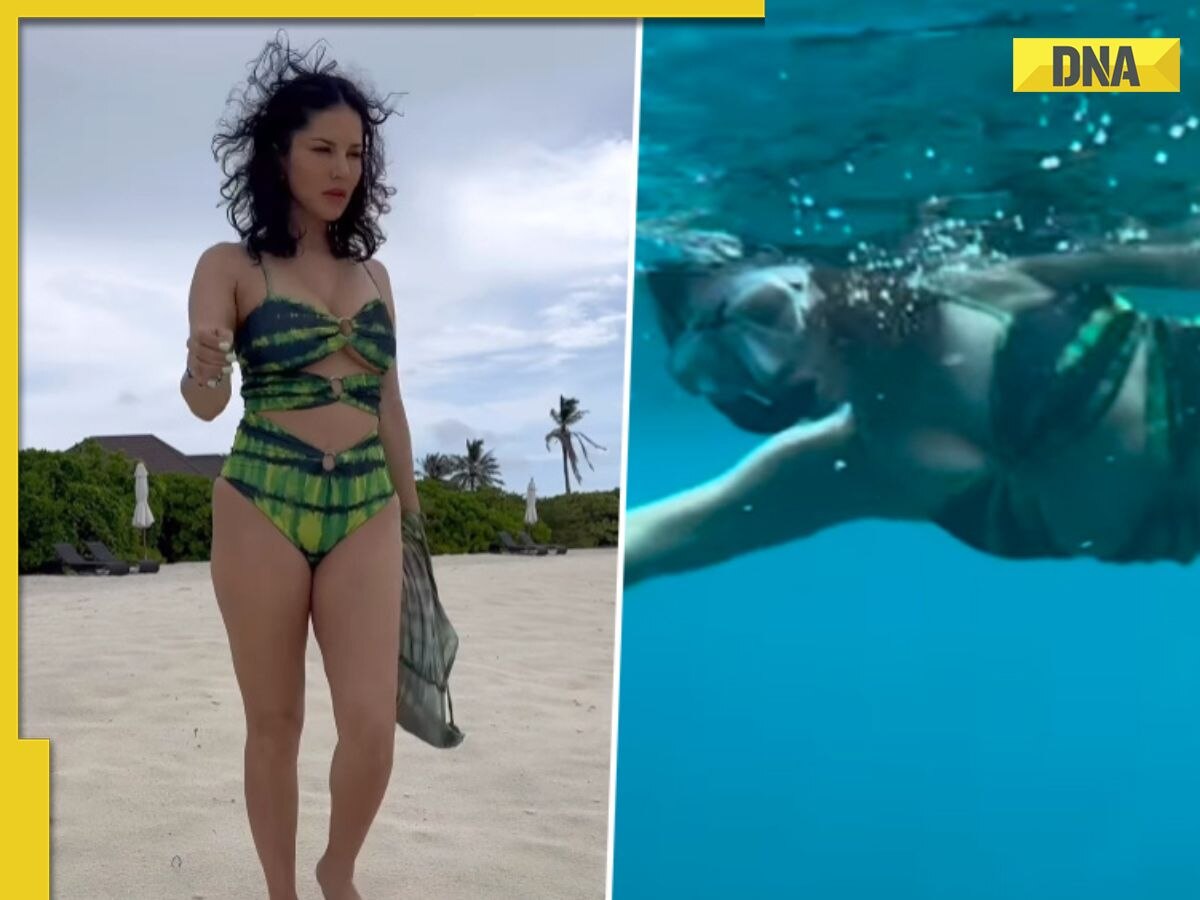 Sunye Leoun Xxxxx Video Hd - Sunny Leone raises the temperature in printed swimwear, check out