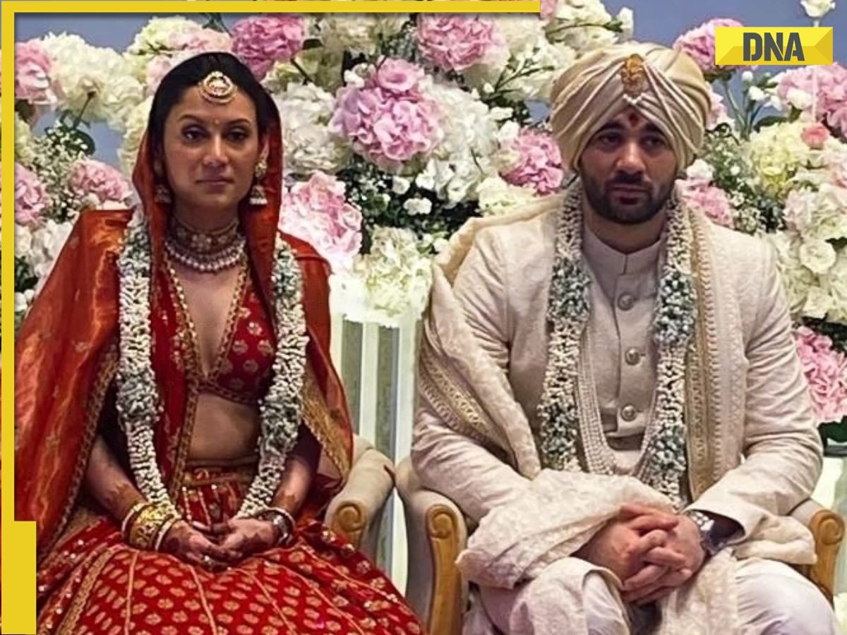 Karan Deol looks dapper in sherwani, Drisha Acharya dazzles in lehenga; first photo from wedding goes viral