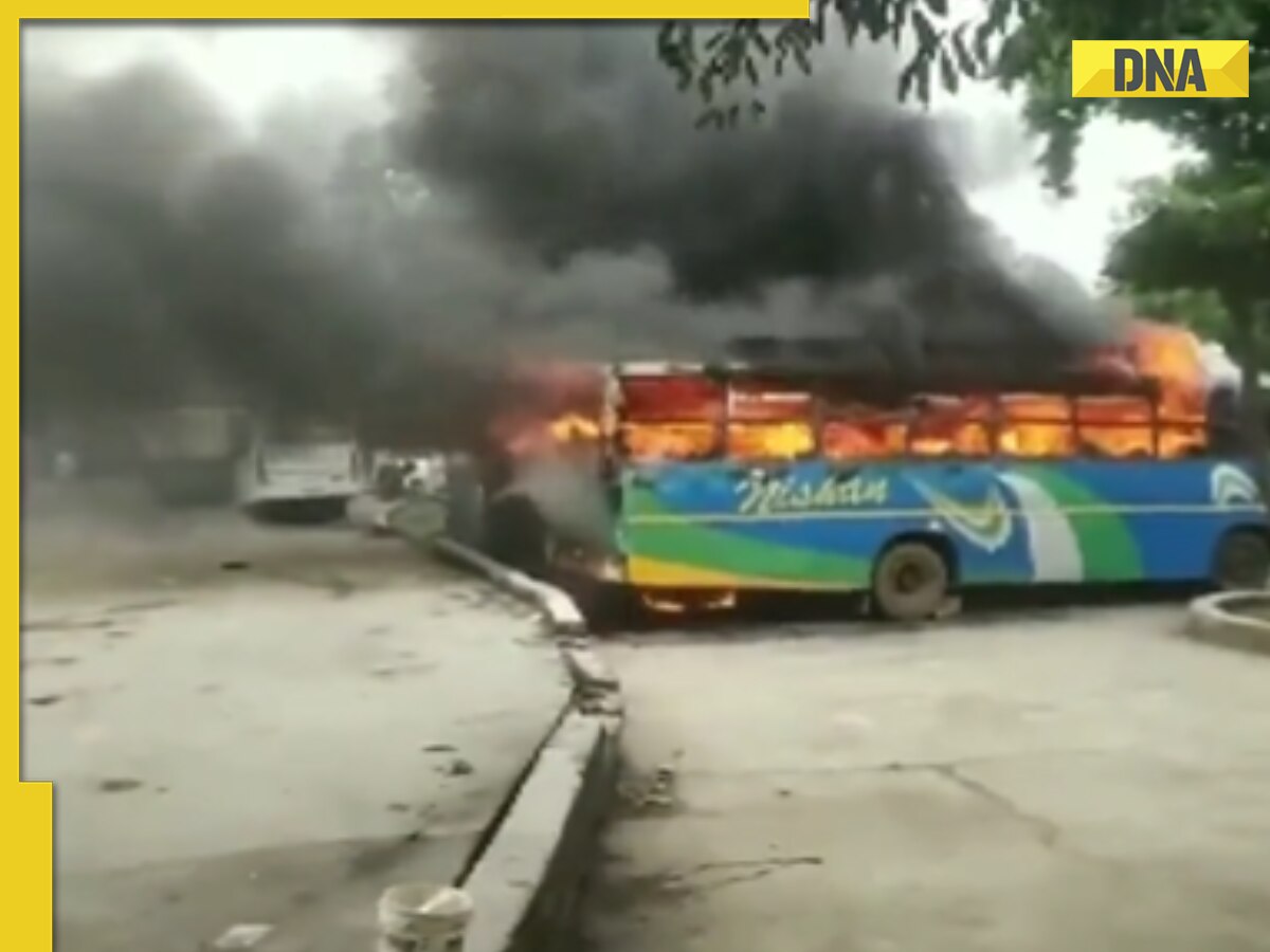 Watch: Massive fire breaks out at Ranchi’s Khadgarha bus stand, engulfs 8 buses