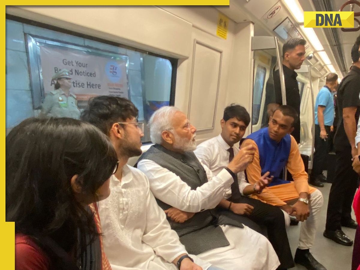 PM Modi takes metro to attend Delhi University's centenary celebrations, interacts with passengers