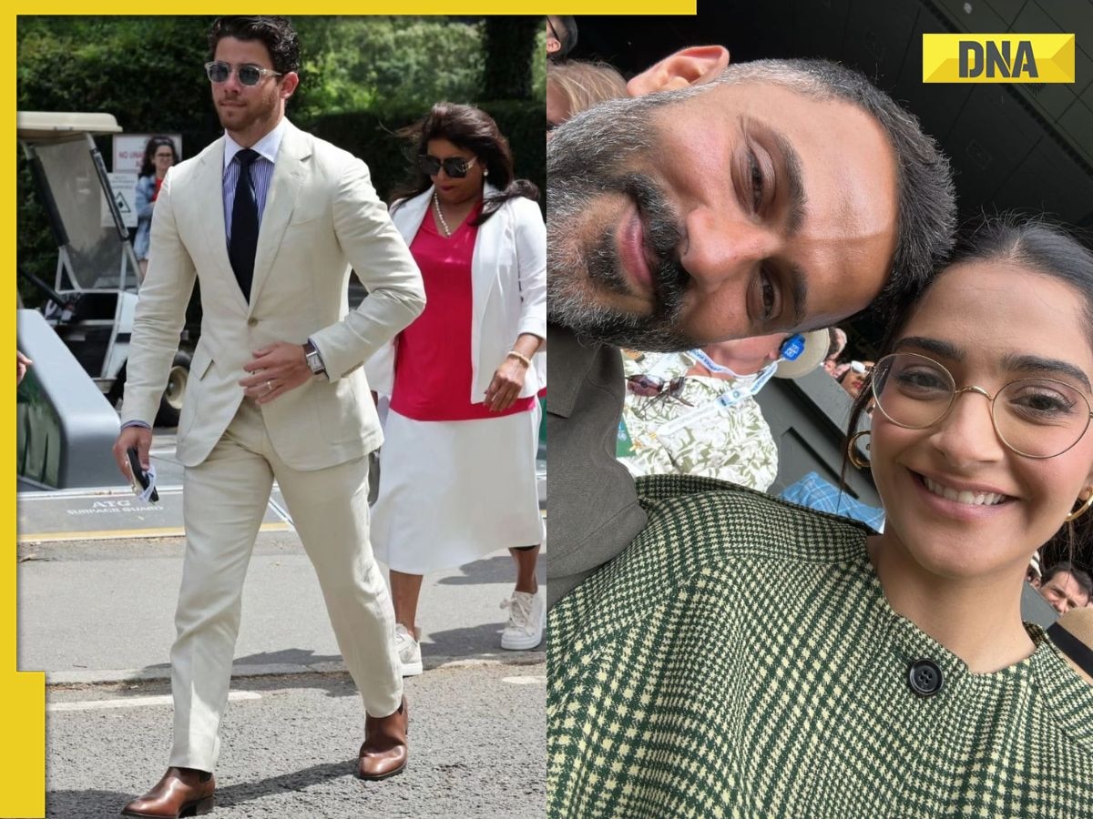 Sonam Kapoor looks elegant with Anand Ahuja at Wimbledon, Nick Jonas attends men's finals with Madhu Chopra - See pics