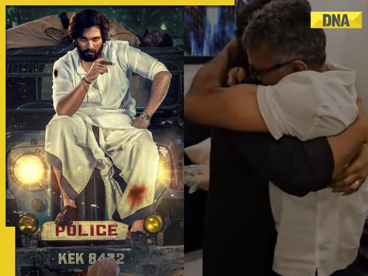 Allu Arjun gets teary-eyed, hugs Sukumar as team Pushpa celebrates him becoming first Telugu actor to win National Award