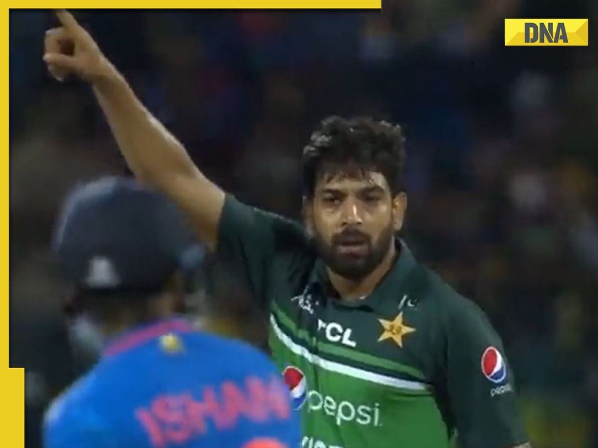 Watch: Haris Rauf's aggressive sendoff to Ishan Kishan after ending 82-run knock in IND vs PAK match goes viral