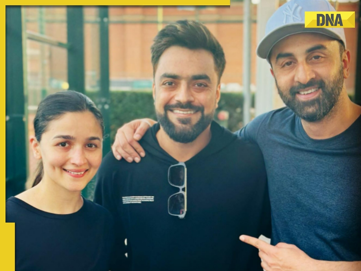 Ranbir Kapoor, Alia Bhatt pose with Afghanistan cricketer Rashid Khan in New York, photo goes viral