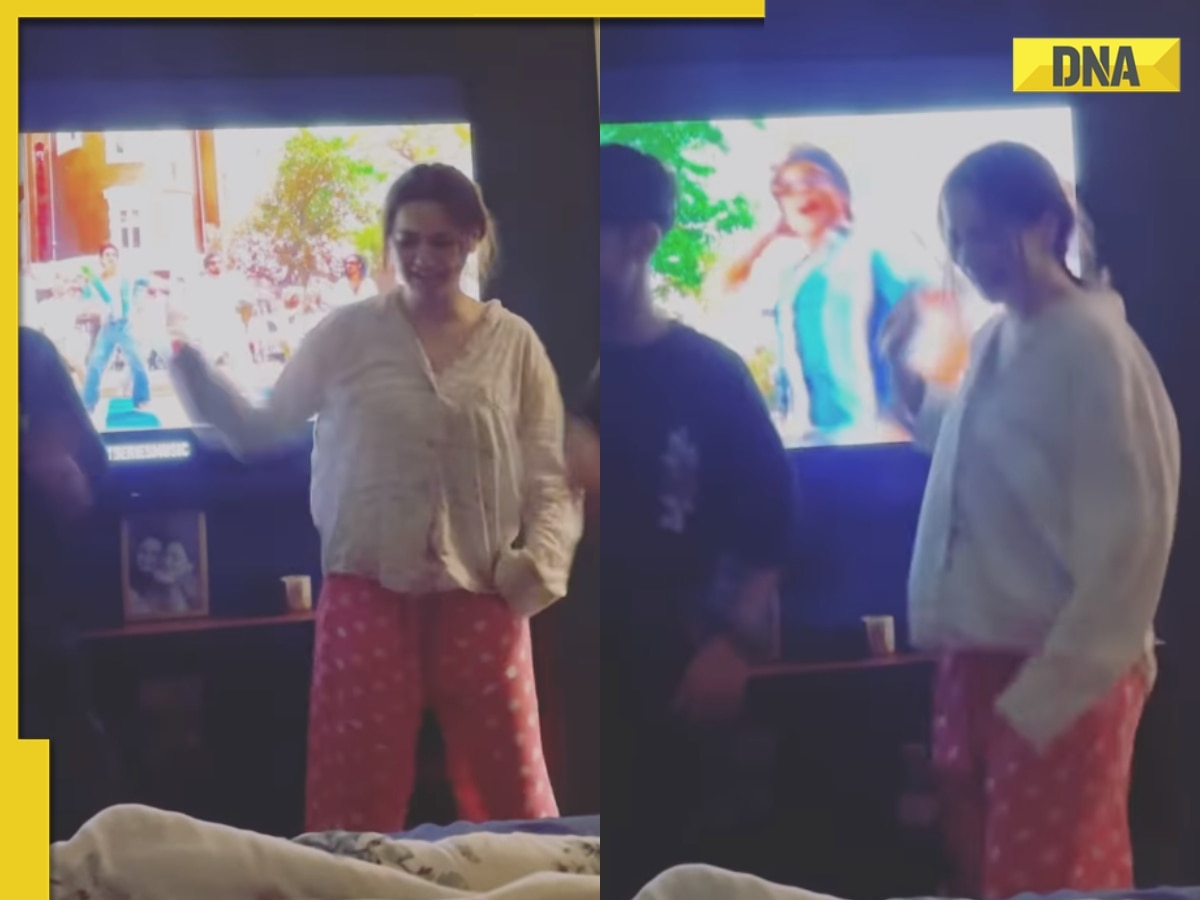 Viral video: Pakistani actor Hania Aamir dances to Jawan song Chaleya with Shah Rukh Khan in the background, watch