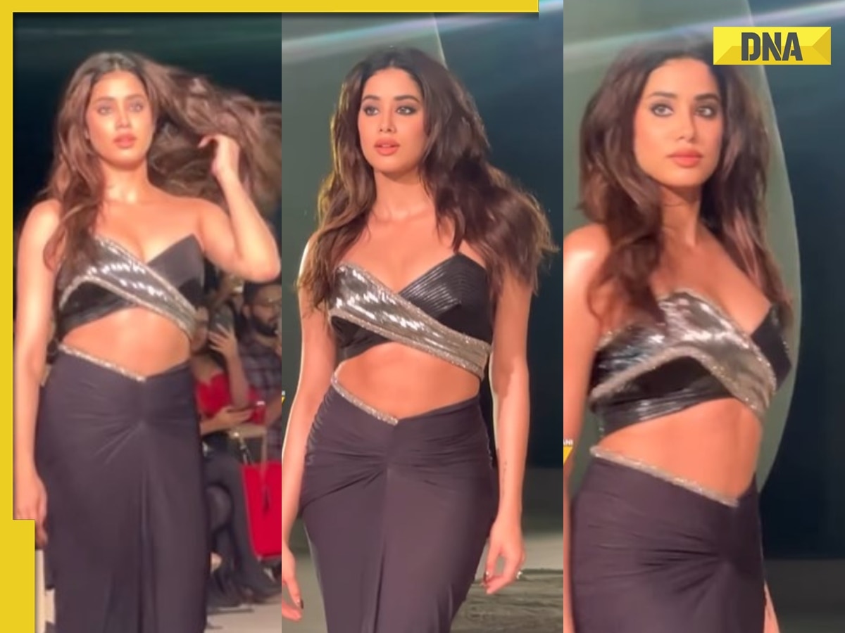 Viral! Janhvi Kapoor turns heads as she walks the ramp in gorgeous black dress: Watch