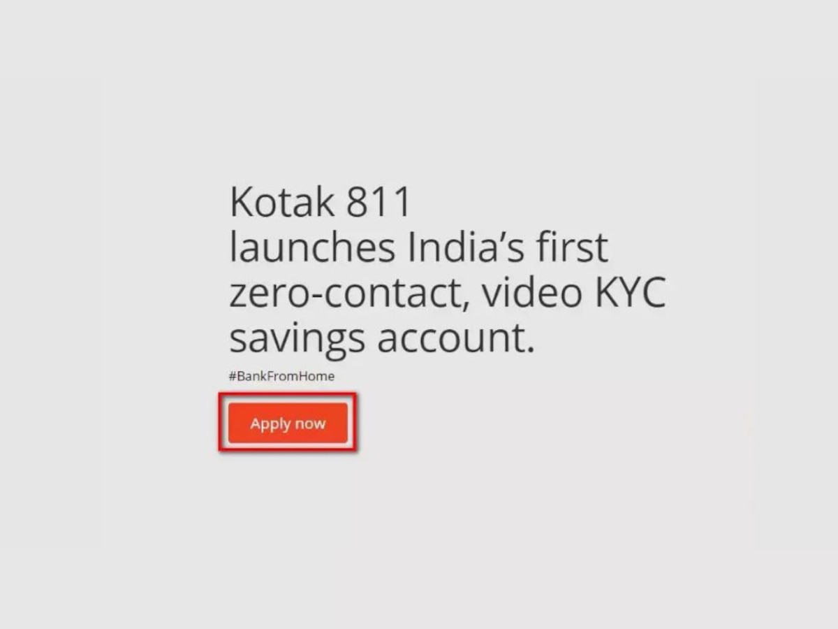 Kotak811: Zero Contact, Video KYC Savings Account