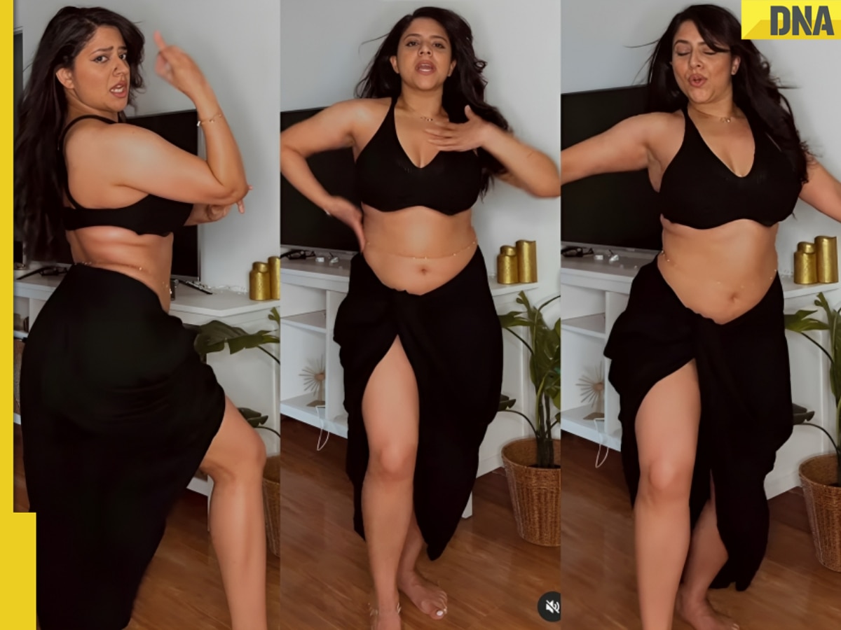 Viral video: Desi woman in sizzling attire grooving to San Sanana will make your jaw drop, watch