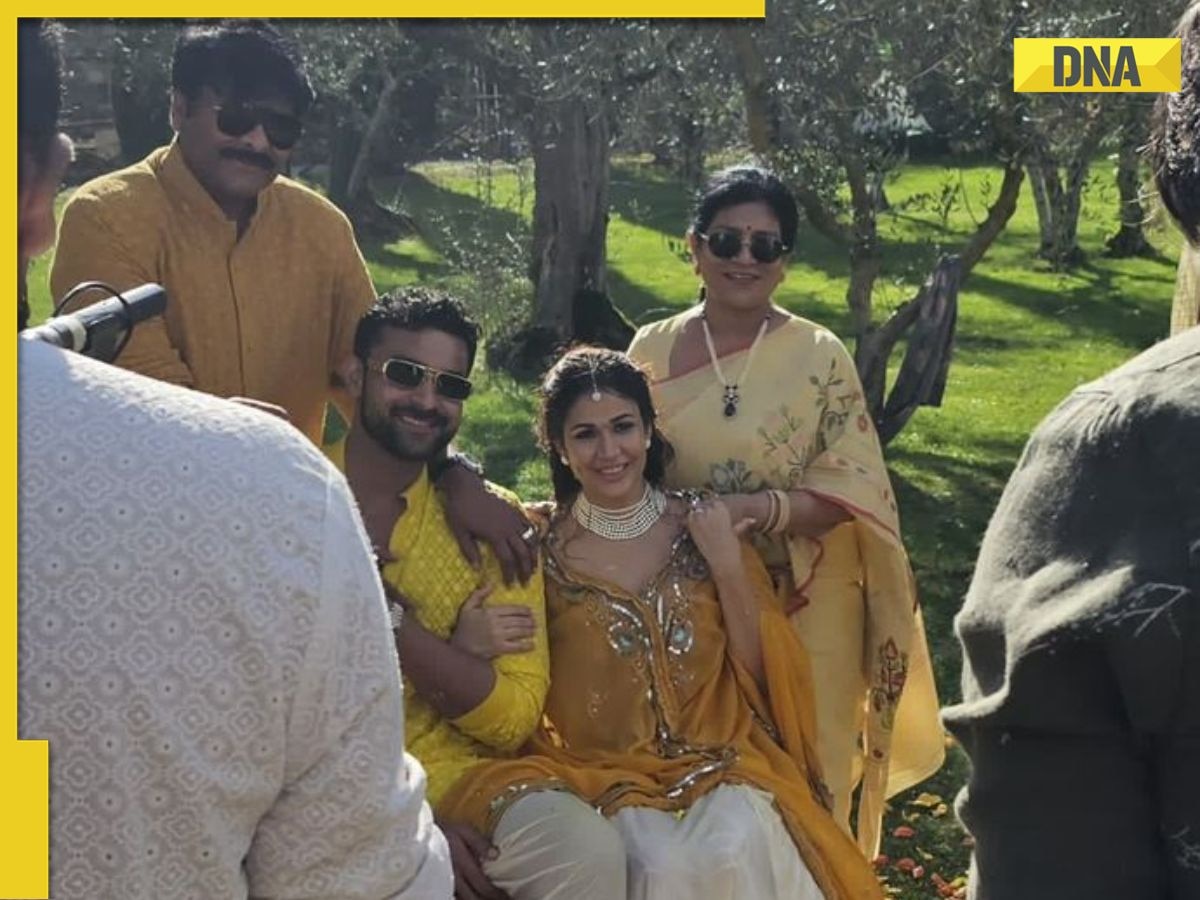 Varun Tej, Lavanya Tripathi radiate love, Chiranjeevi blesses couple, photos from Haldi celebration go viral