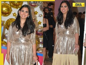 Isha Ambani grabs attention in rare golden sequined dress for NMACC event priced at Rs...