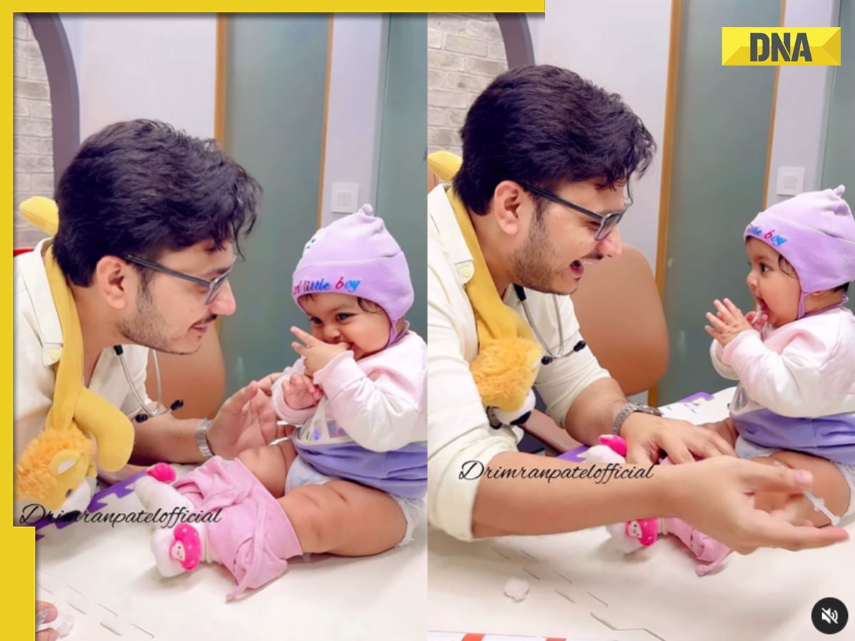 Viral video: Pediatrician distracts baby during vaccine jab, internet says 'ek number'