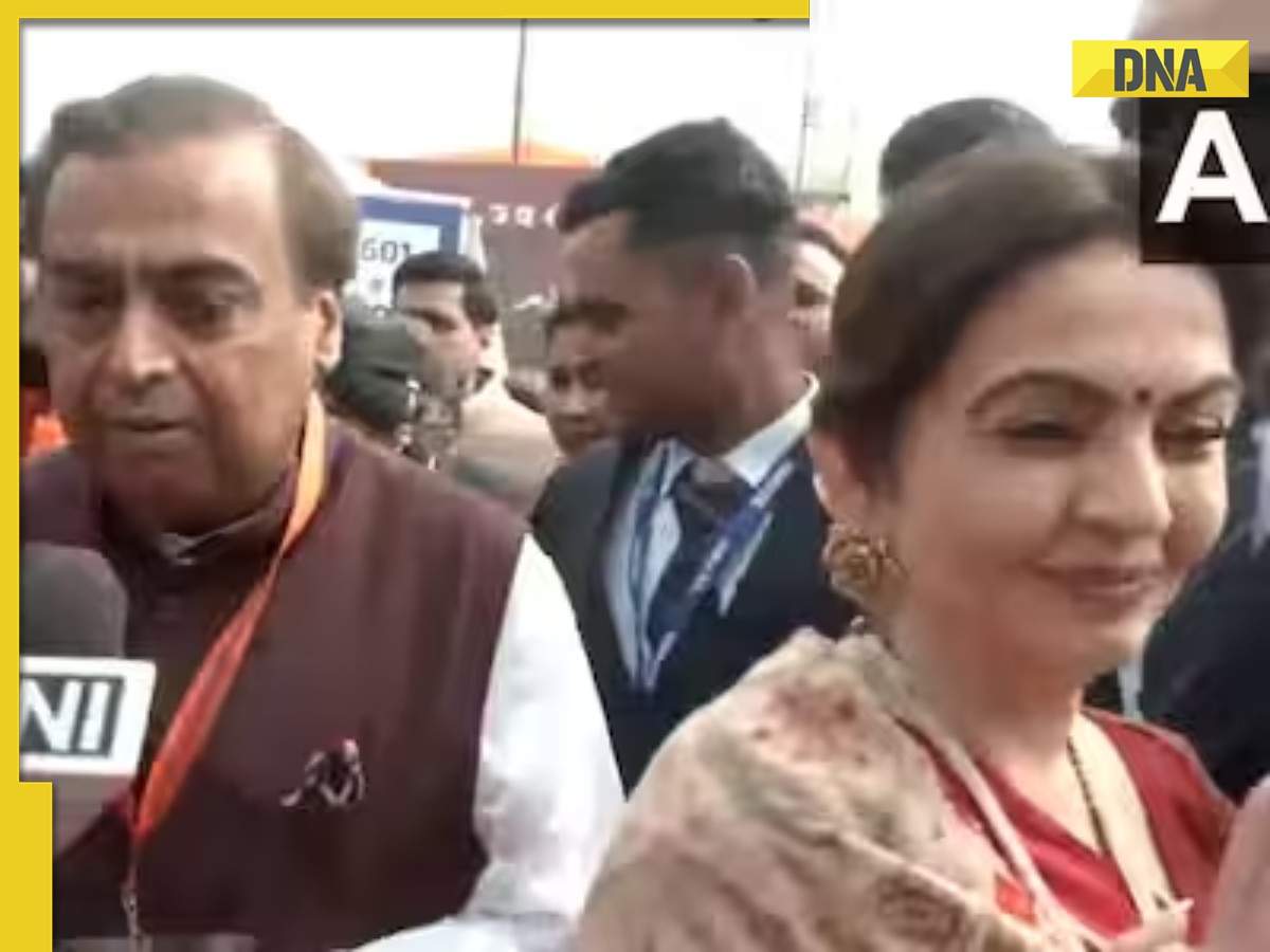 Mukesh Ambani, Nita Ambani, Akash, Shloka, Anant, Isha, Anand Piramal arrive for Ram Mandir Pran Pratishtha ceremony