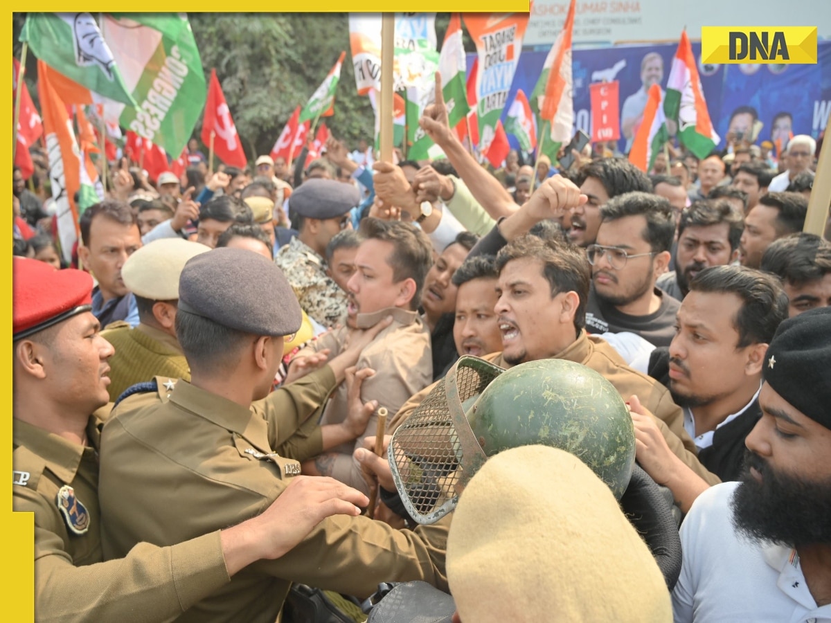 Watch Congress Workers Police Clash During Rahul Gandhis Bharat Jodo