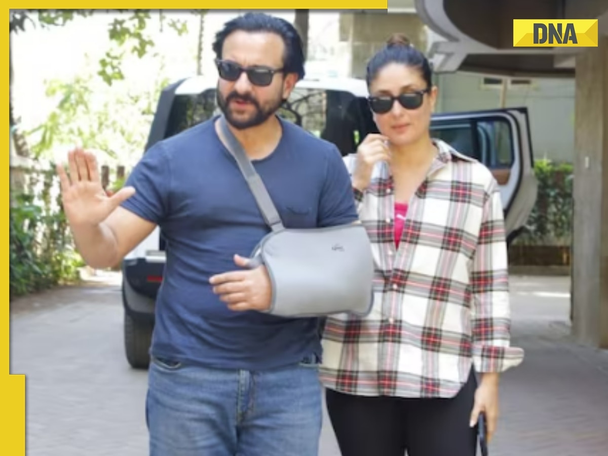 Viral video: Saif Ali Khan discharged from hospital after tricep surgery,  poses for paps with Kareena Kapoor Khan