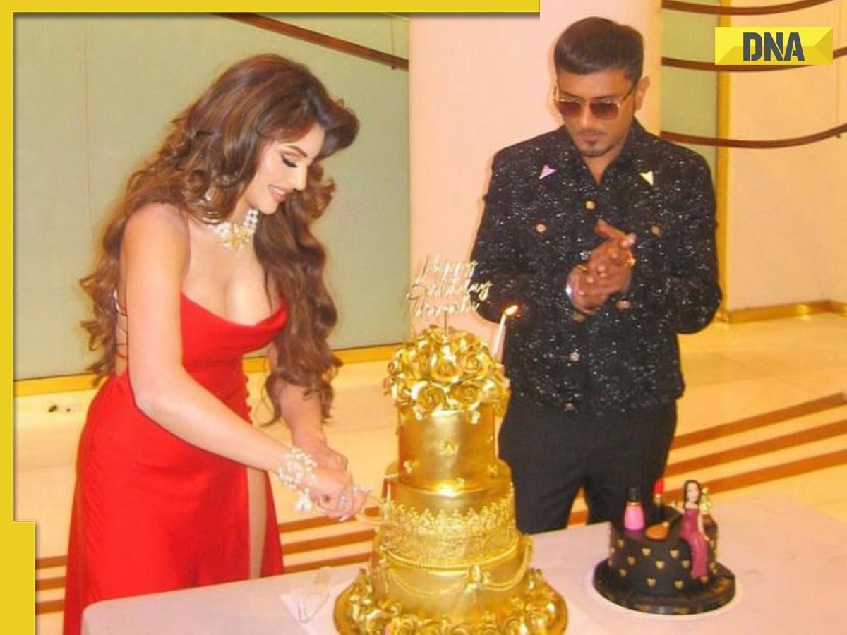 Urvashi Rautela gets Rs 3 crore, 24-carat gold birthday cake from Honey Singh, netizens joke 'India's first woman to...'