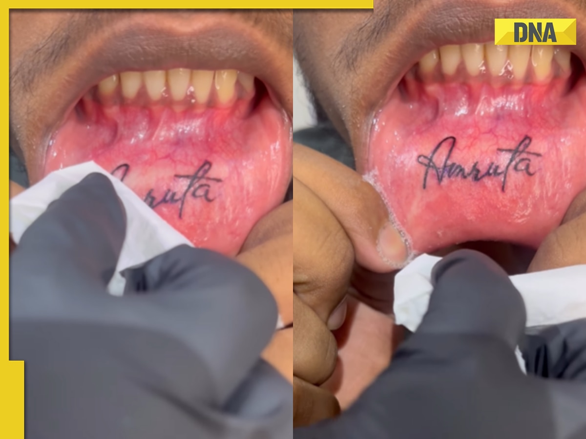 Viral video: Man inks girlfriend's name inside lower lip, internet reacts