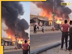 Noida: गौर सिटी के पास कई दुकानों में लगी भीषण आग, धुएं से पटा आसमान