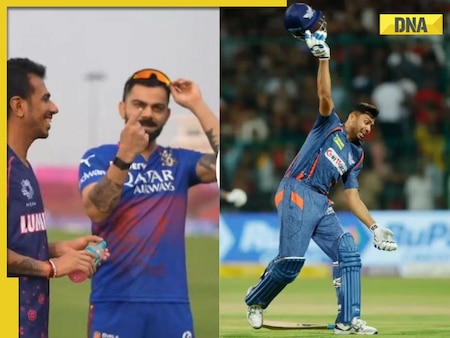 Watch: Virat Kohli taunts Avesh Khan for helmet throwing celebration ...