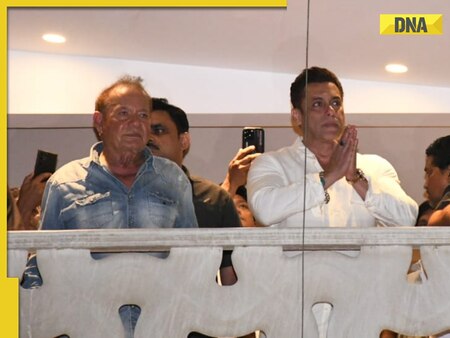 Watch: Salman Khan and father Salim Khan greet fans outside their home ...