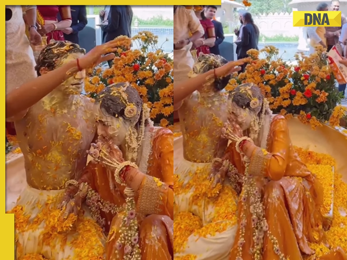 Groom saves bride from unexpected milk bath during haldi ceremony, viral video melts internet