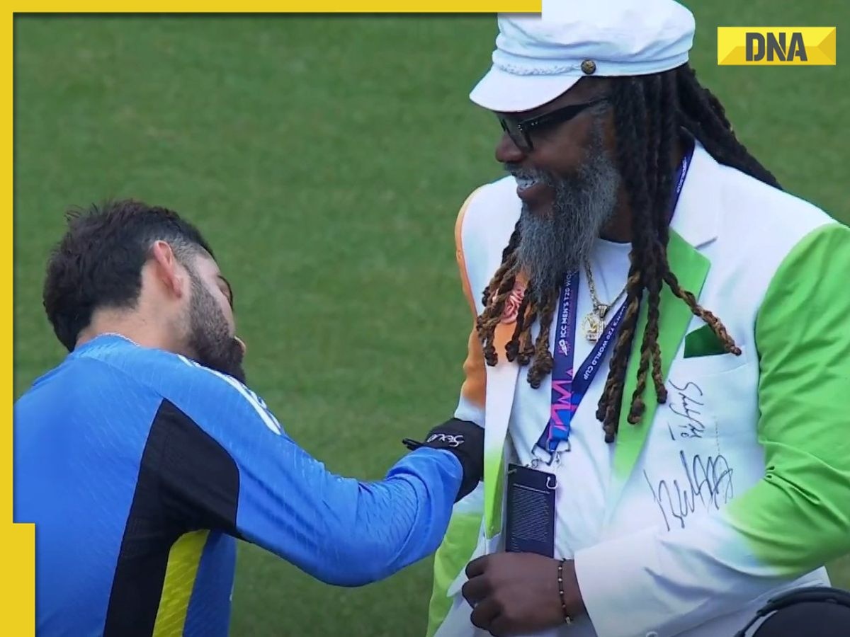 Chris Gayle dons special India-Pakistan blazer, gets autographs from Rohit Sharma, Virat Kohli and Babar Azam