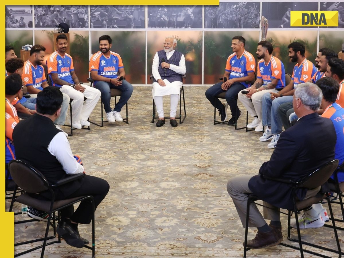 'Ye Chahal ka idea tha kya?': Team India in splits as PM Modi asks Rohit Sharma about T20 World Cup trophy gesture