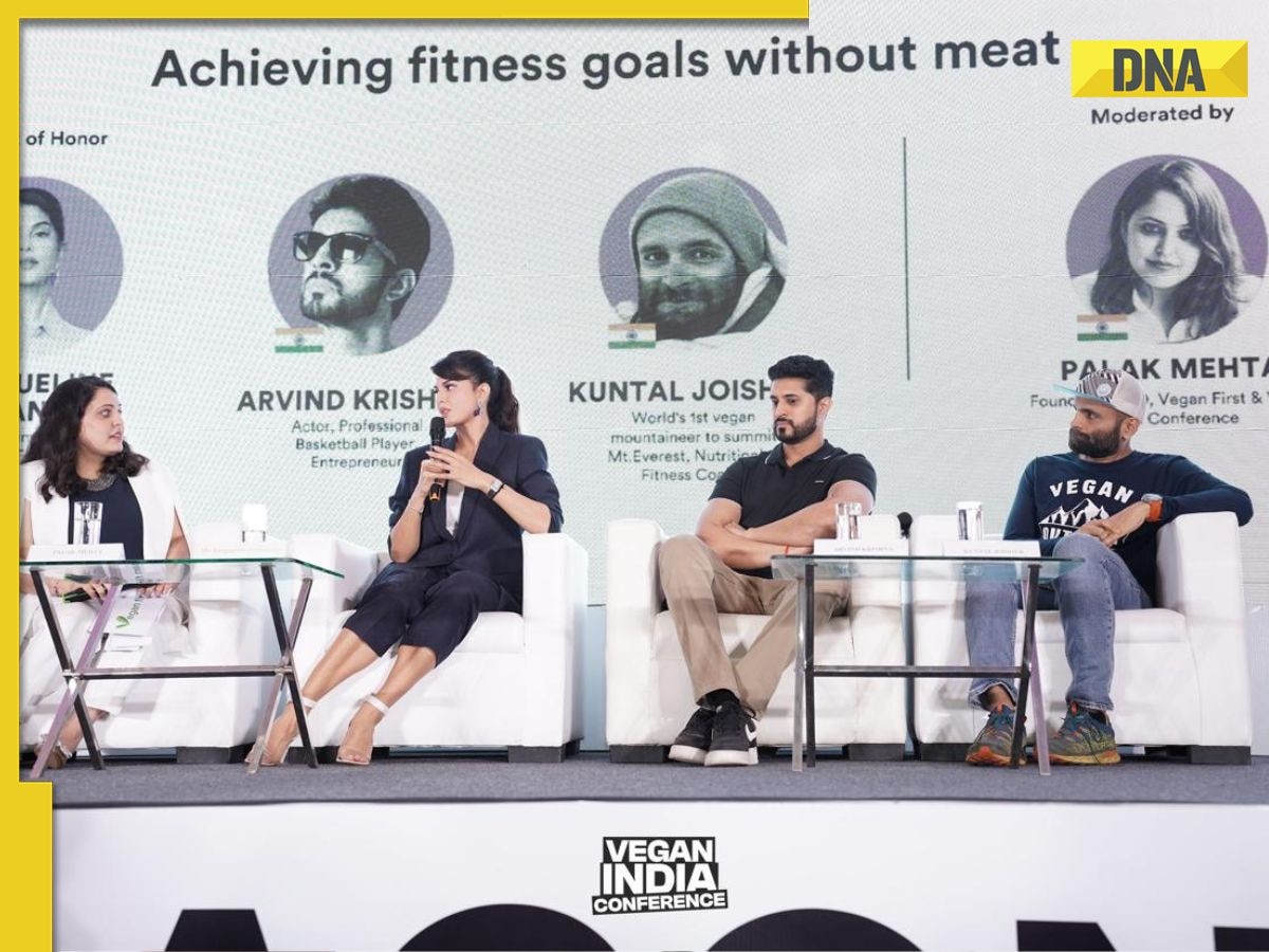 Jacqueline Fernandez speaks about benefits of a meatless diet at the Vegan India Conference in Mumbai