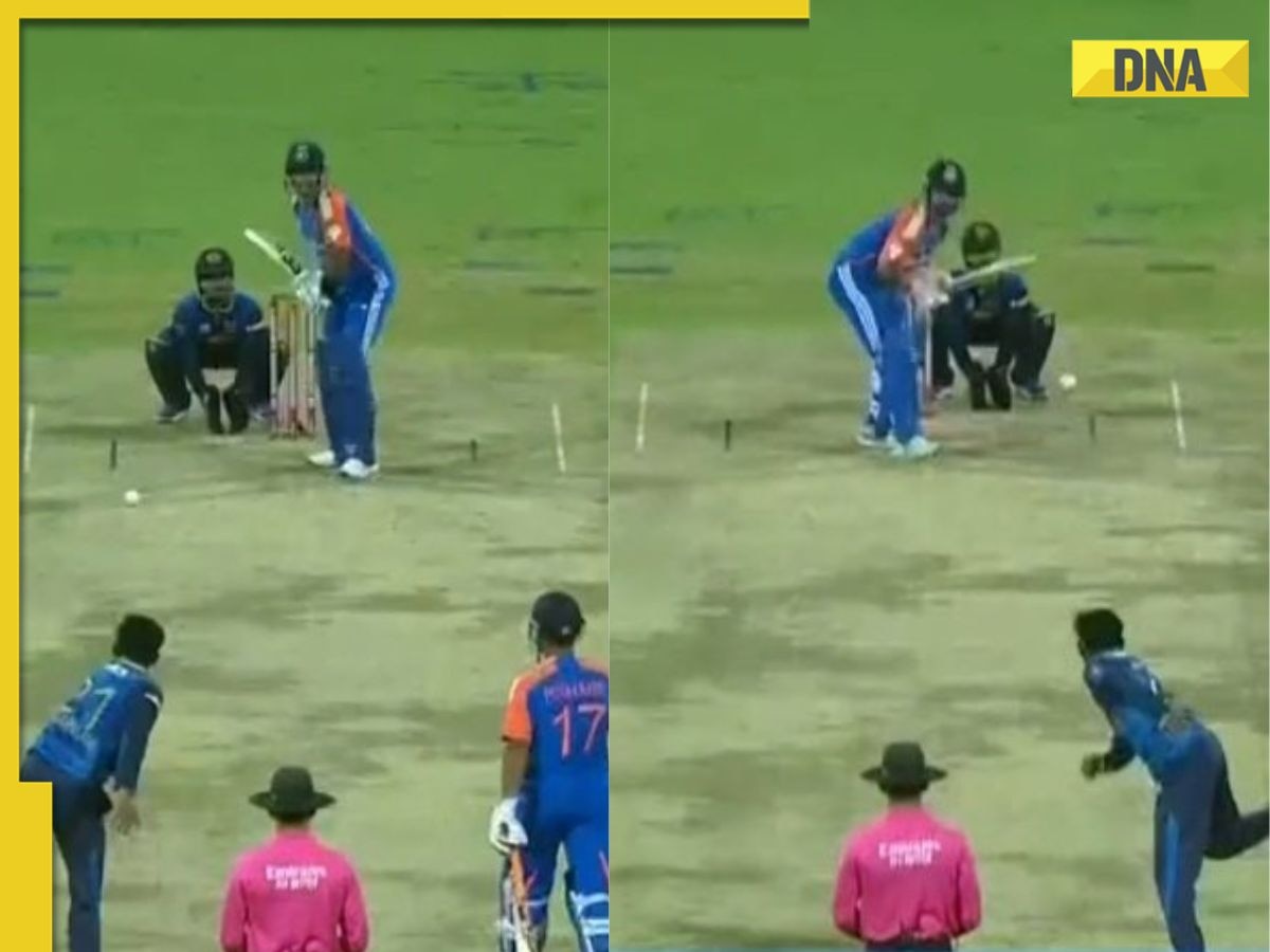 Sri Lanka spinner Kamindu Mendis bowls with both arms during first T20I against India, Here's what rules say