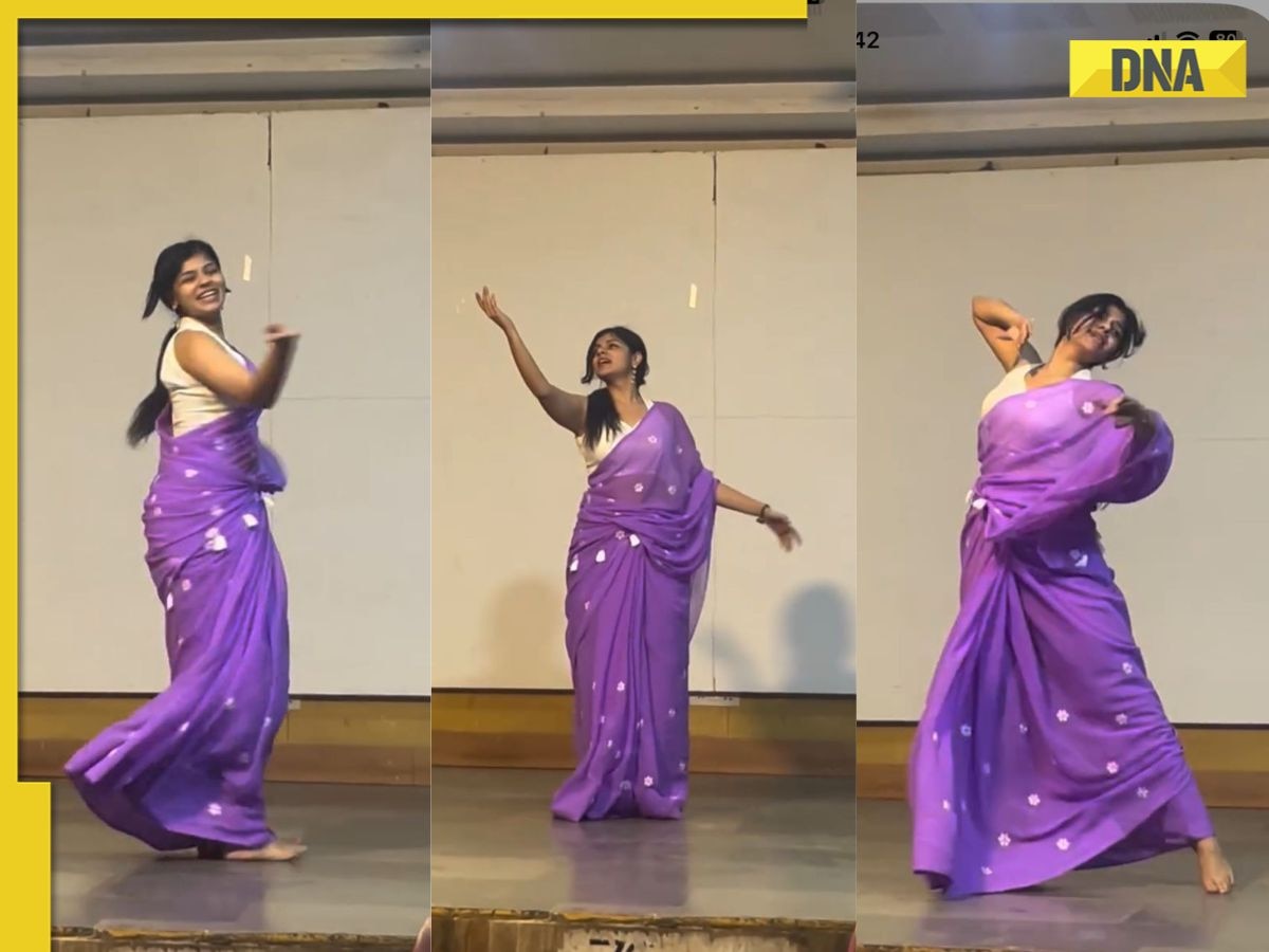 Viral video: Girl sets stage on fire with her dance to 'O Rangrez' in saree, watch