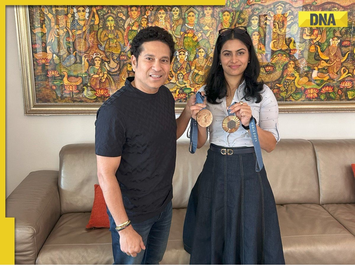 Olympic medalist Manu Bhaker meets Sachin Tendulkar in Mumbai, credits him for....