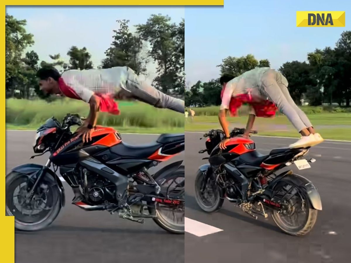 Watch: Bihar man performs risky push-ups on moving bike to film reel, police reacts to viral video