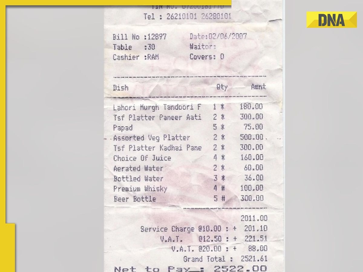 2007 Delhi bar bill shows how prices have hiked in 17 years, check how much 10 items cost...