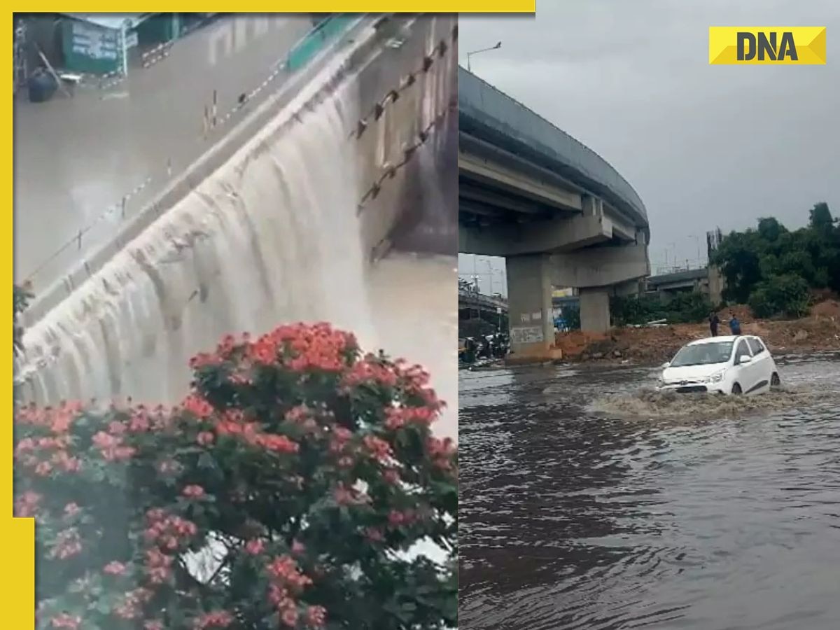 Bengaluru rains: 'Manyata Tech waterfalls,' internet mocks city’s infra amid heavy rainfall