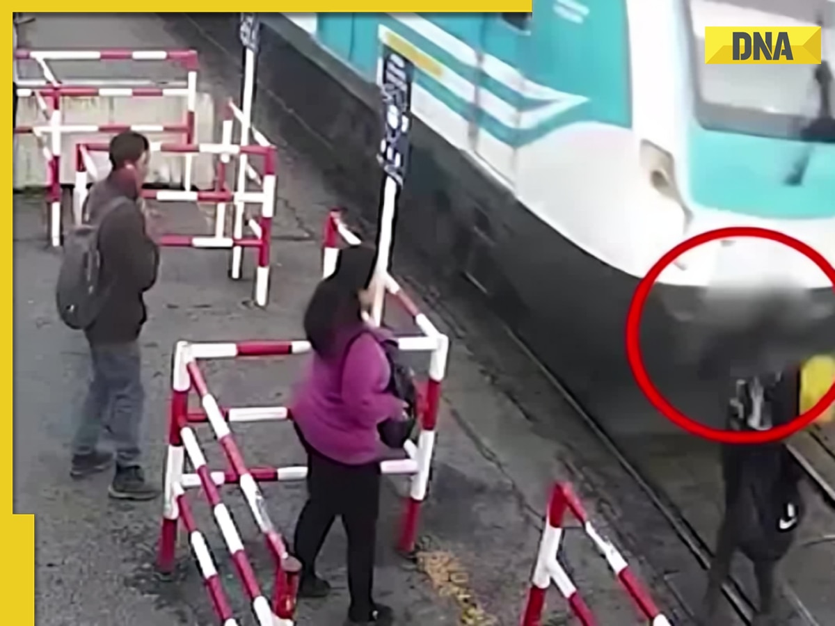 Man was crossing railway track with phone glued to his face, watch video to know what happened next