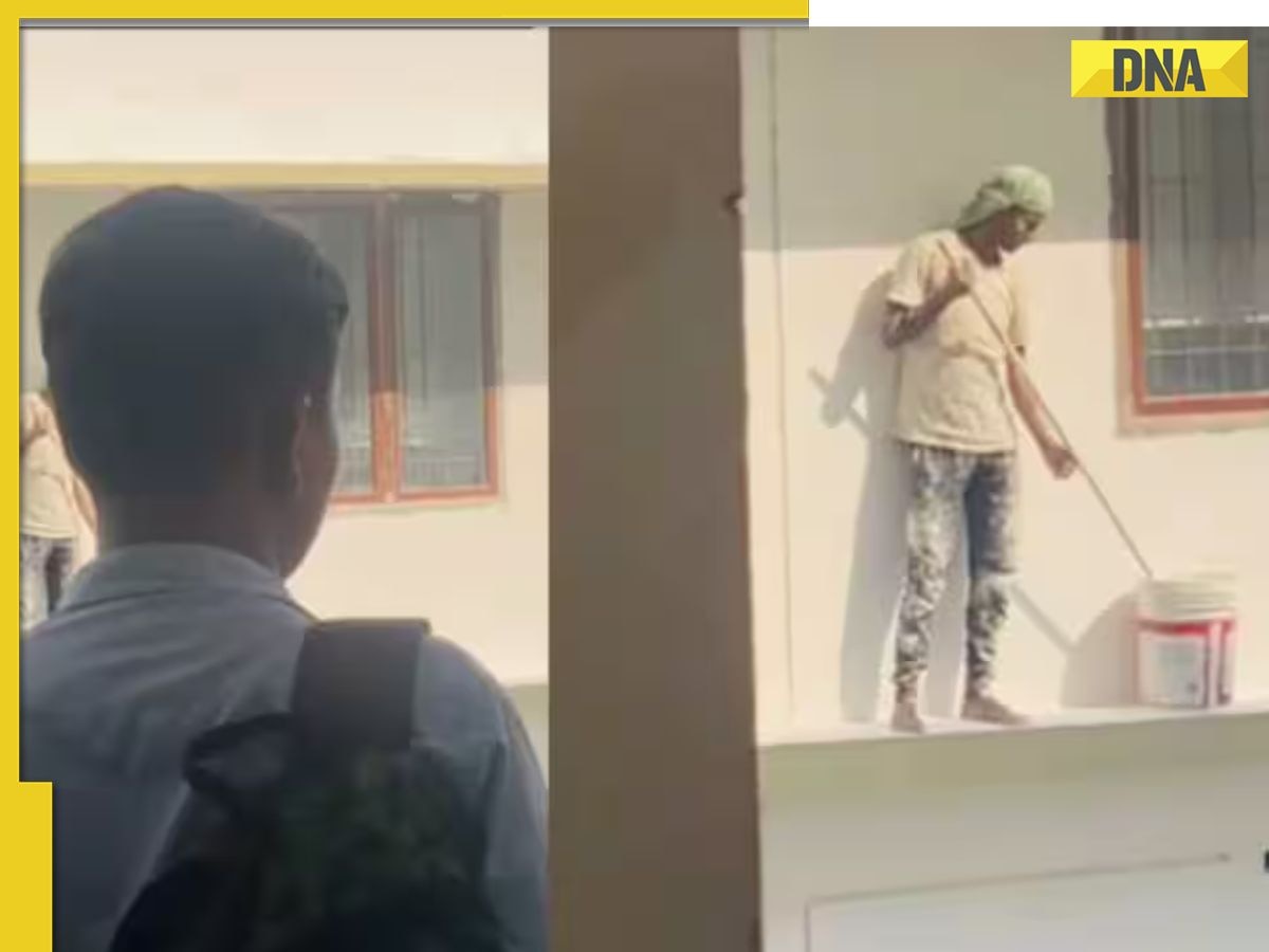 Viral Video: Labourer pauses work to stand for National Anthem as students walk past, sparking online reactions