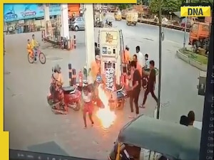 'If you have guts...': Drunk man ignites fire at petrol pump, the