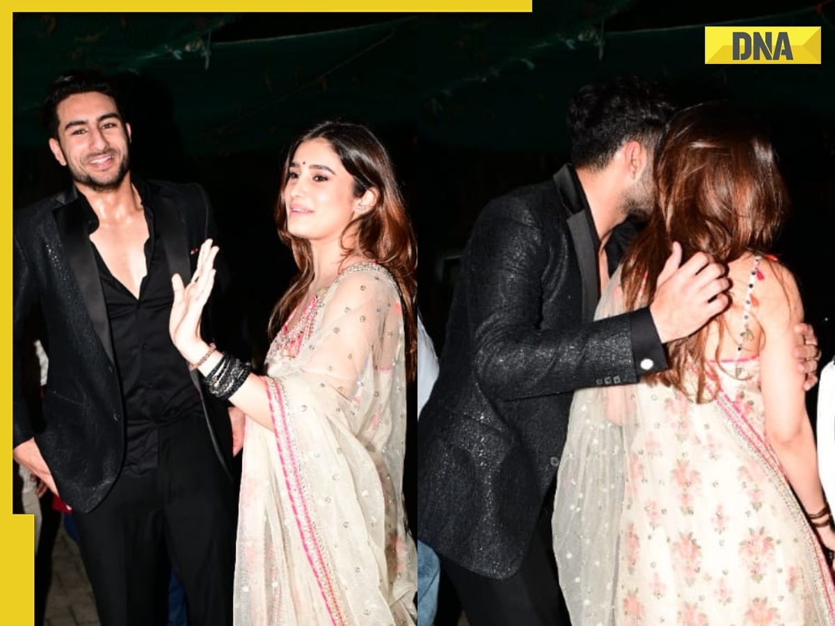 Watch: Ibrahim Ali Khan hugs Rasha Thadani post-Diwali bash, fans say 'they both look so cute together'