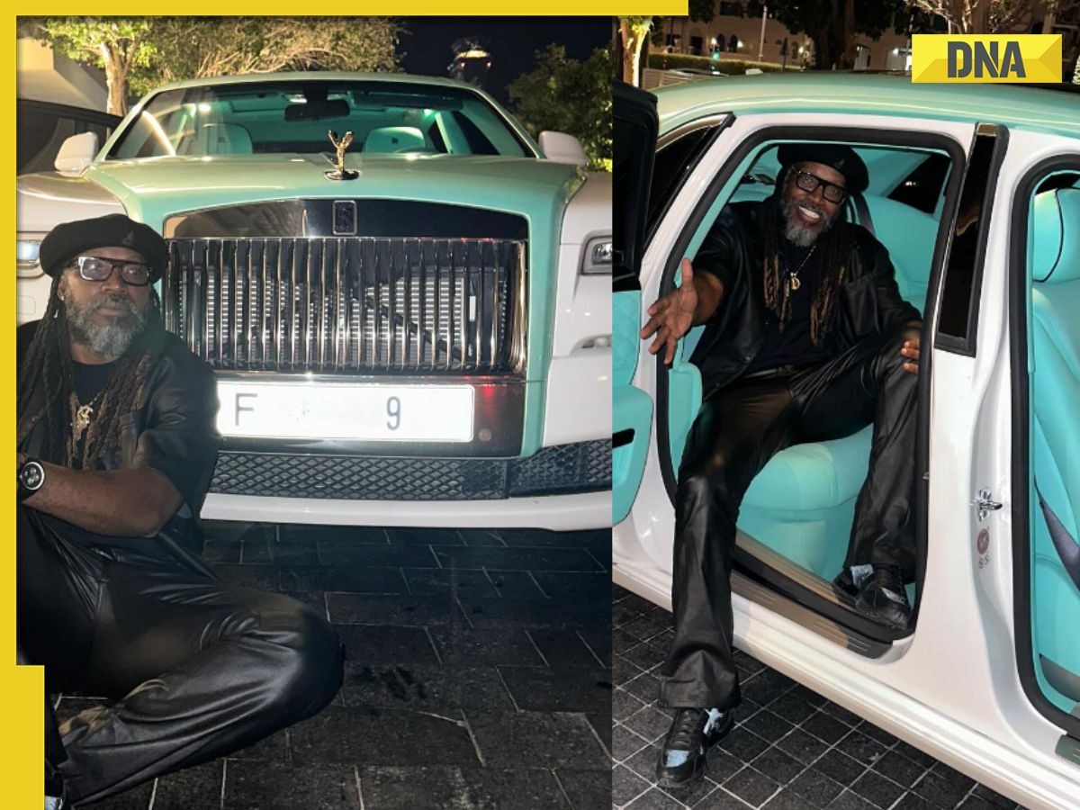 Former RCB star Chris Gayle takes a spin in Rolls-Royce whose number plate is more expensive than car