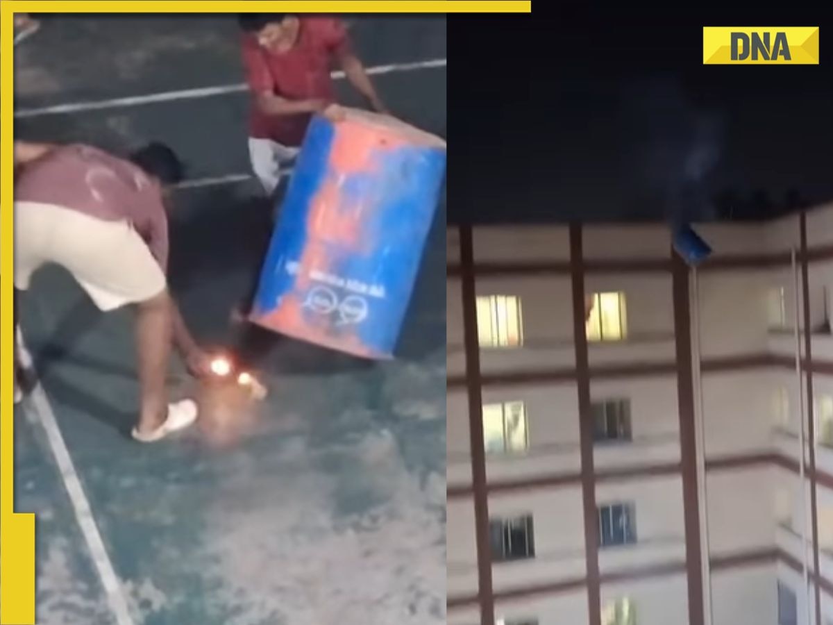 IIT students launch dustbin in air using firecracker, WATCH viral video