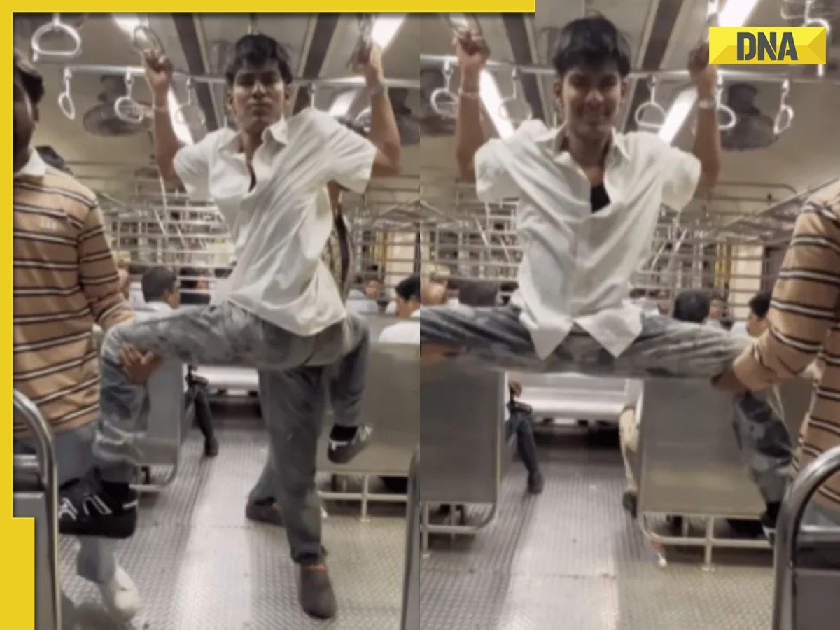 Viral video: Men’s mid-air stunt, twerk on Mumbai local train leaves netizens in splits, watch