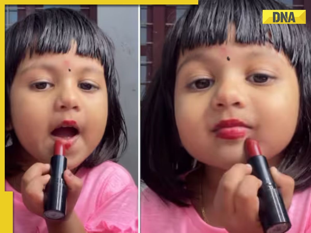 Watch: Four-year-old girl, whose eyeliner moment went viral, now winning hearts with adorable lipstick video