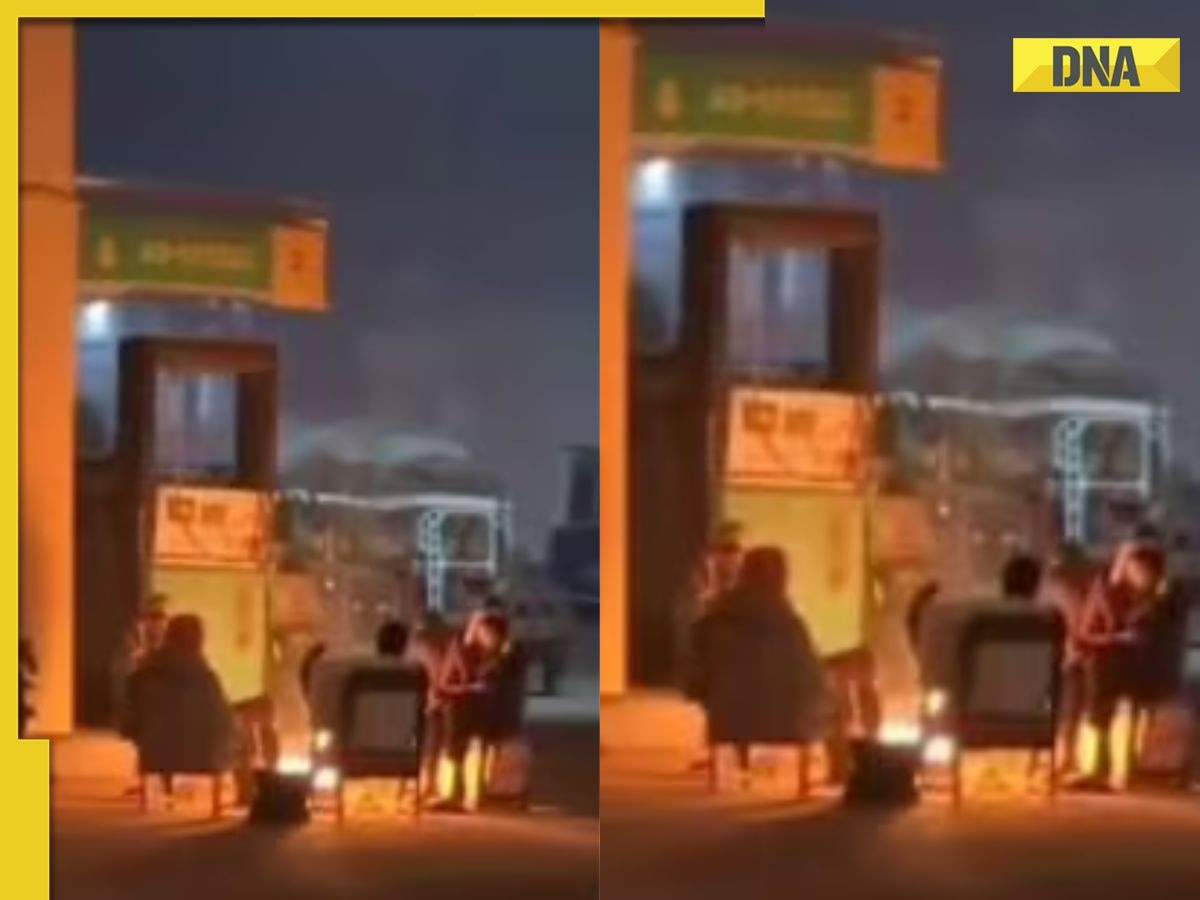 Viral video: Group of men sets bonfire at petrol pump, netizens say 'Dar ka mahaul...'