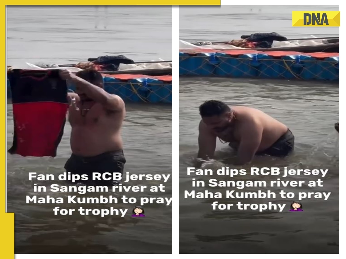 Mahakumbh Mela 2025: Man dips RCB jersey in Triveni Sangam, prays for team's win in IPL, WATCH clip