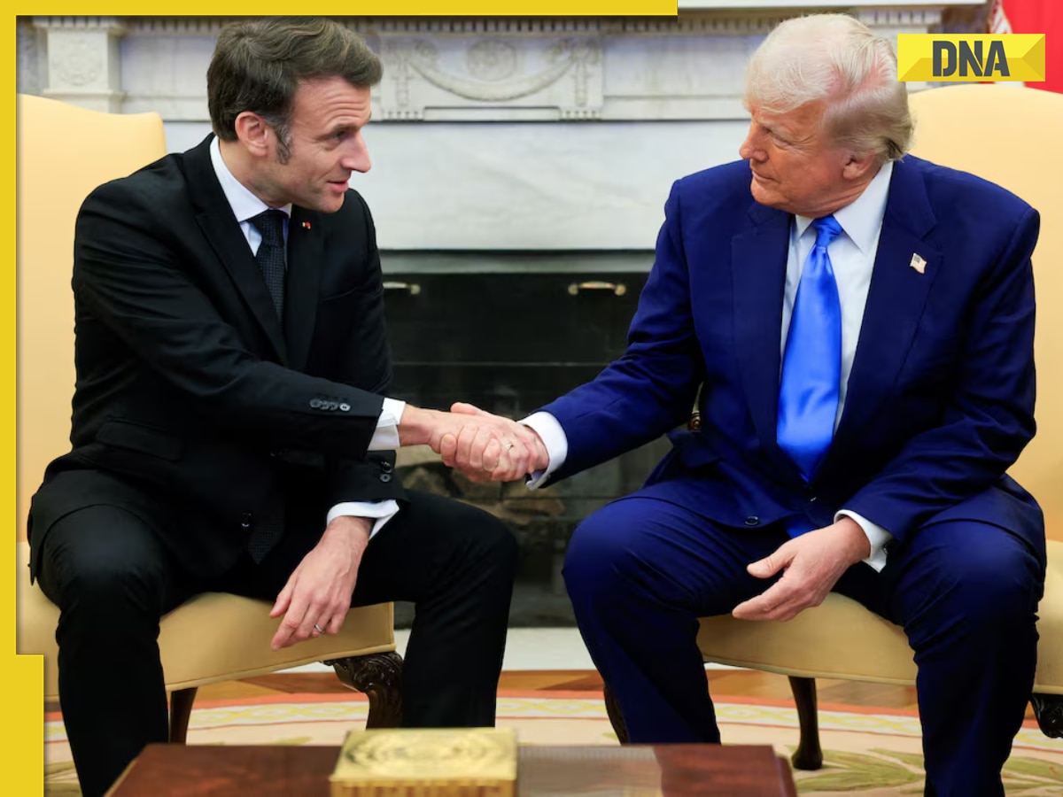 French President Emmanuel Macron fact-checks Donald Trump on Russia-Ukraine war; WATCH viral video