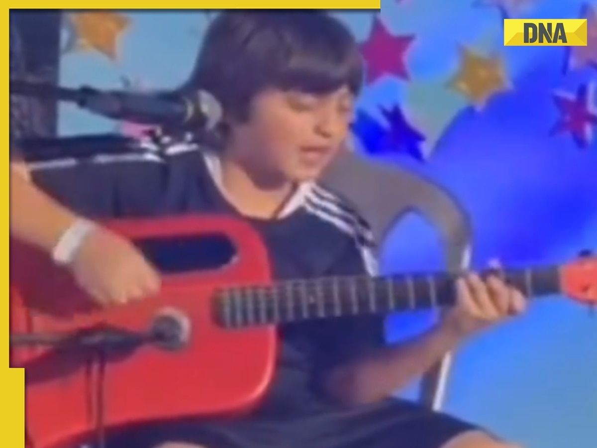 Shah Rukh Khan's son AbRam Khan plays guitar, sings Die with a Smile in viral video; fans say 'poora khandaan talented hai'