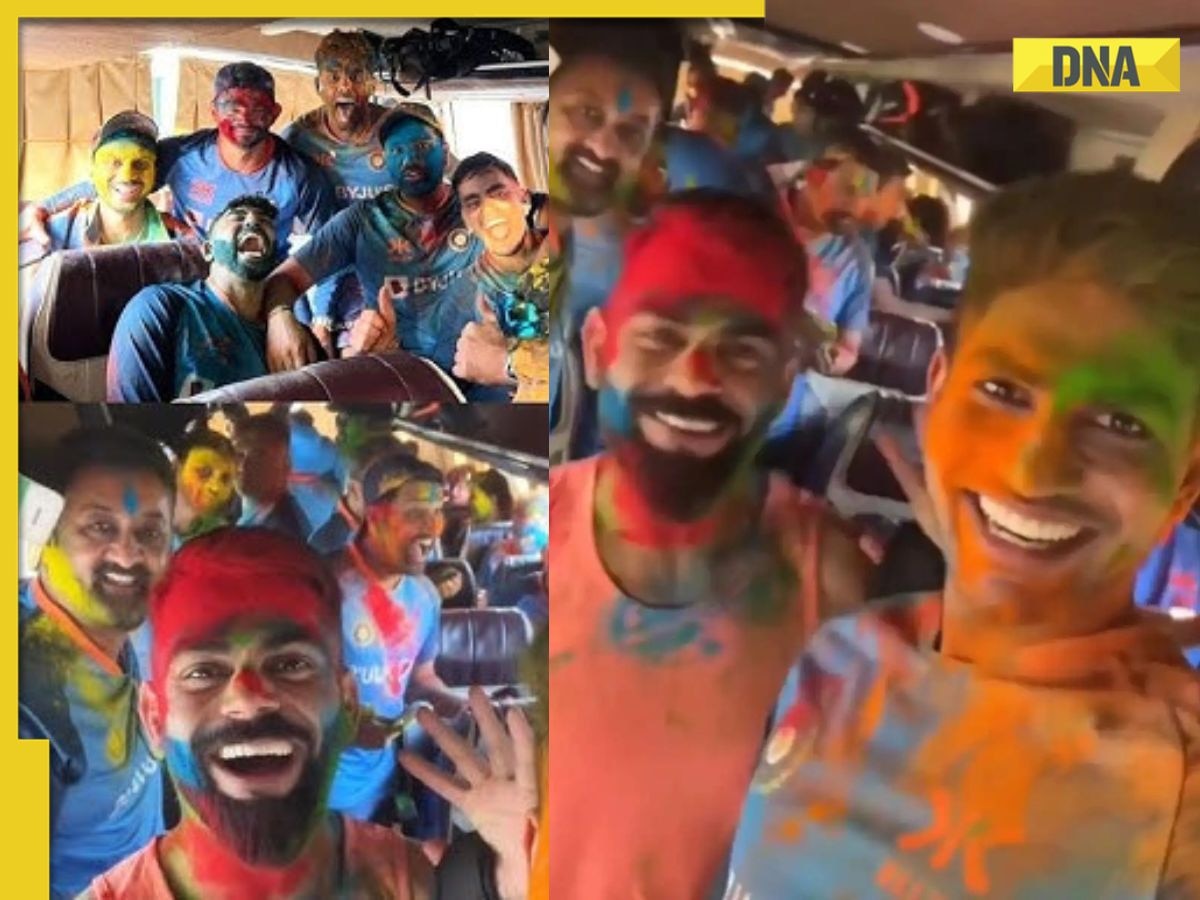 Old video of Virat Kohli, Rohit Sharma, Shubman Gill and others celebrating Holi in Team bus goes viral - Watch