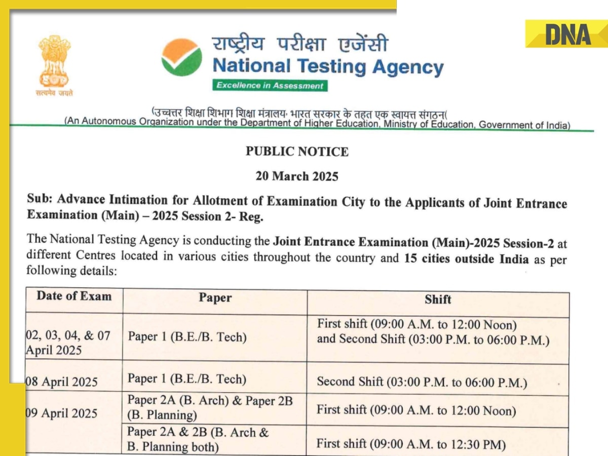 JEE Main 2025 city intimation slip OUT: Get direct link, steps to check here