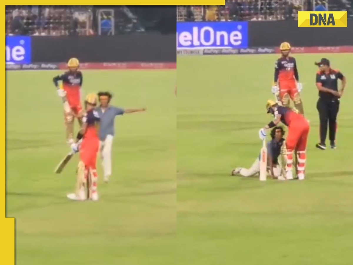 KKR vs RCB: Virat Kohli's fan breaches Eden Gardens security, falls to batter's feet amid IPL 2025 inaugural game