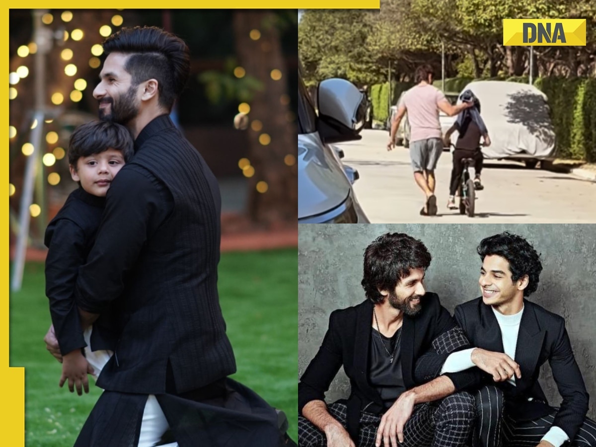 Shahid Kapoor teaches son Zain how to ride cycle with towel, 'chachu' Ishaan Khatter's hilarious reaction goes viral